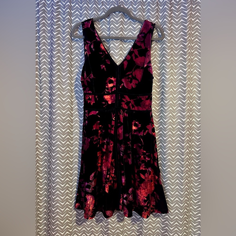 SOMA | Velvet Floral Sleeveless Dress, size L